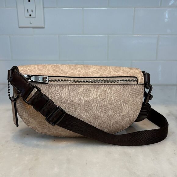 Coach Purse Leather Floral Bethany Belt Bag Signature Canvas Blossom Print NWOT - Picture 5 of 16